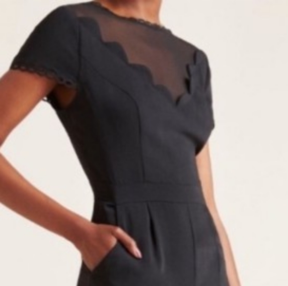 Anthropologie Dresses & Skirts - Anthropologie Black Scalloped Yoke Mini Dress